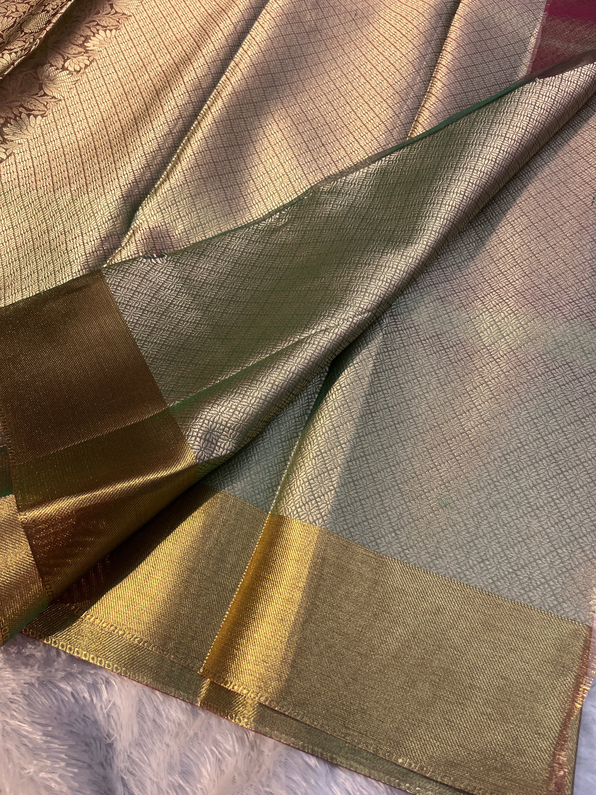 Parrot Tissue Resham Saree Ts36