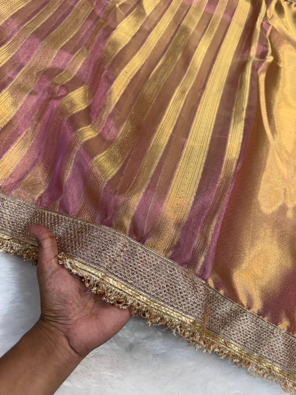 Maharani Tissue silk in Lining Design banarsi Patch Work Saree TSN02
