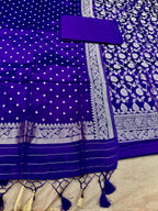 ✨ Banarasi Jacquard Gap Buti HO Silk 3-Piece Unstitched Dress Material MSS23