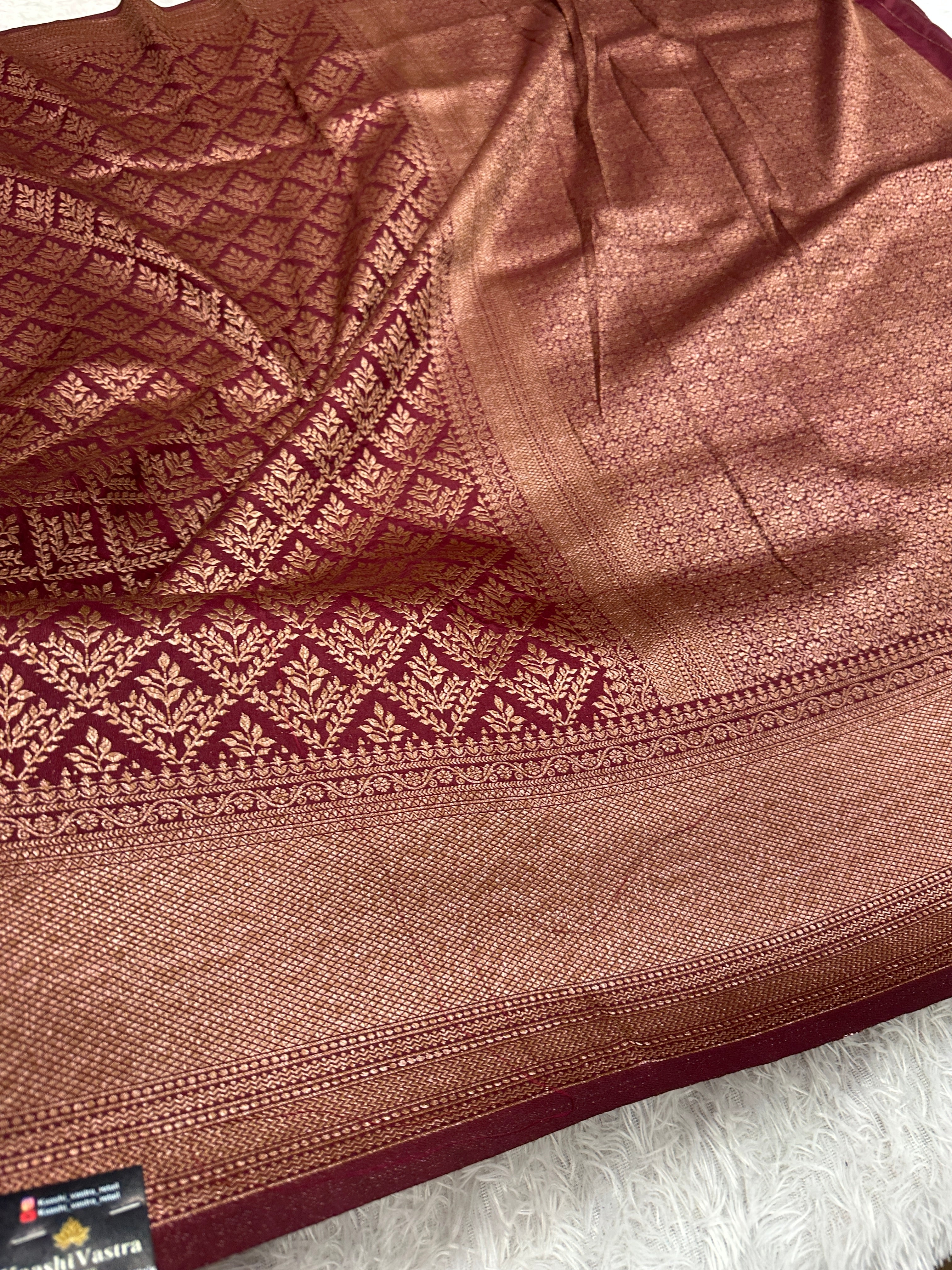 Wine Yellow Banarasi Dupion Silk Saree with Embossed Antique Zari Weaving & Rich Antique Zari Pallu | STF83