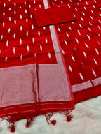 ✨ Banarasi Jacquard Gap Buti HO Silk 3-Piece Unstitched Dress Material MSS19