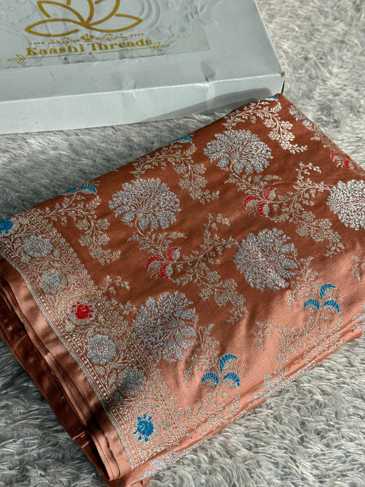 MKS815 – Premium Mashru Kataan Silk Meenakari Jaal Woven Saree