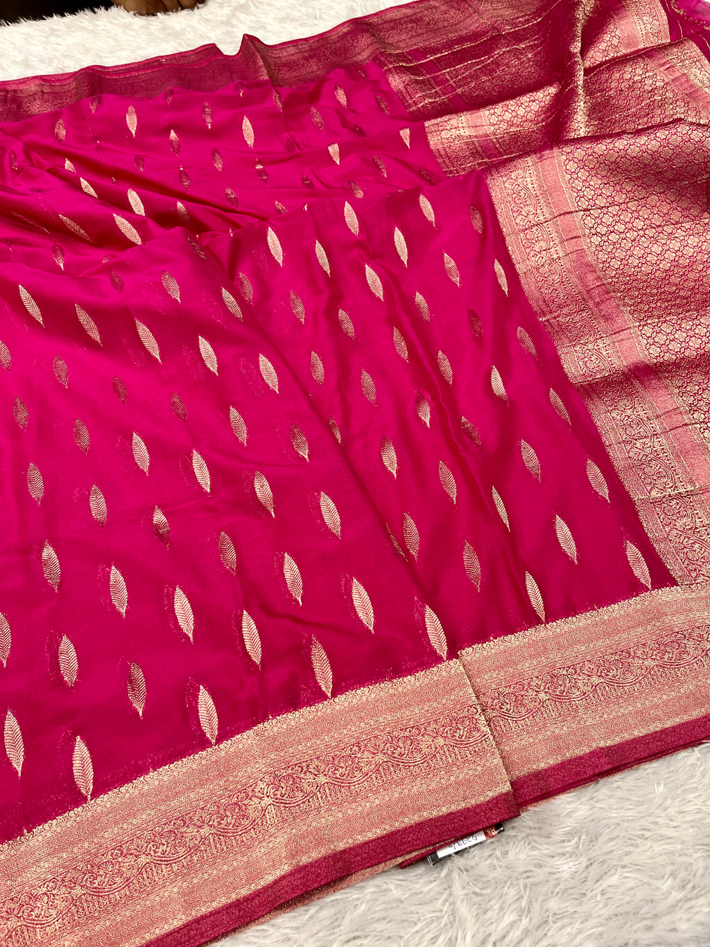 Chinon Silk Andakar Dark Pink Color Saree CN02