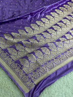 Mauve Mashru Kataan Silk Banarasi Saree with Zari Buta Woven Design & Rich Pallu | MKS191
