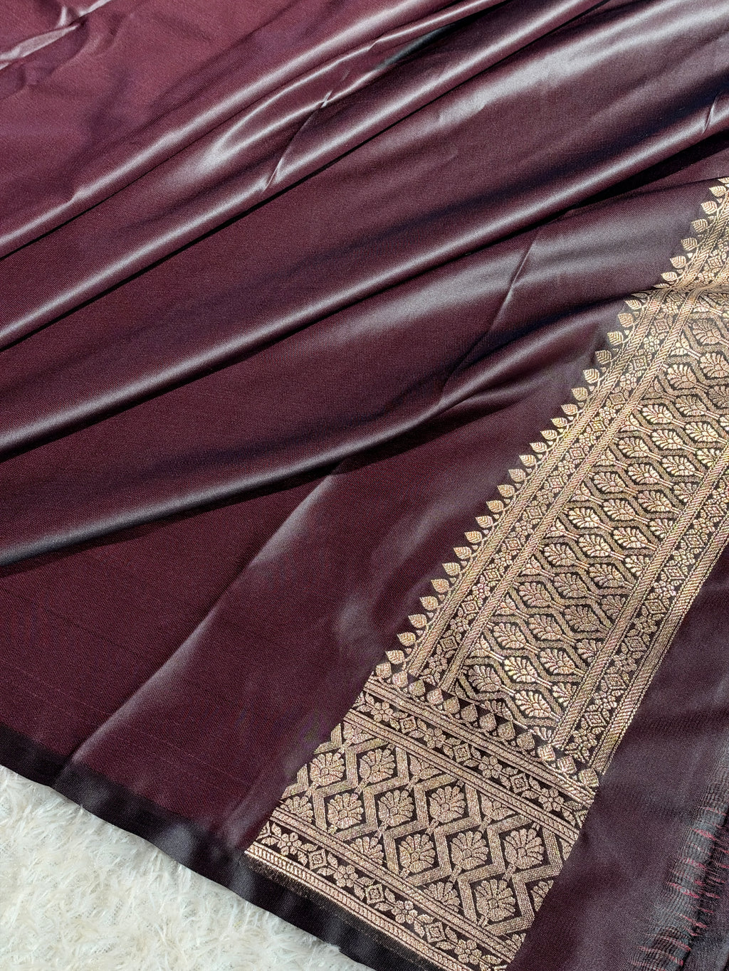 Brown Mashru Kataan Silk Saree | Zari Meena Tanchoi Woven Design | Rich Zari Pallu | Banarasi Silk Saree – MKS845