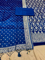 ✨ Banarasi Jacquard Gap Buti HO Silk 3-Piece Unstitched Dress Material MSS23