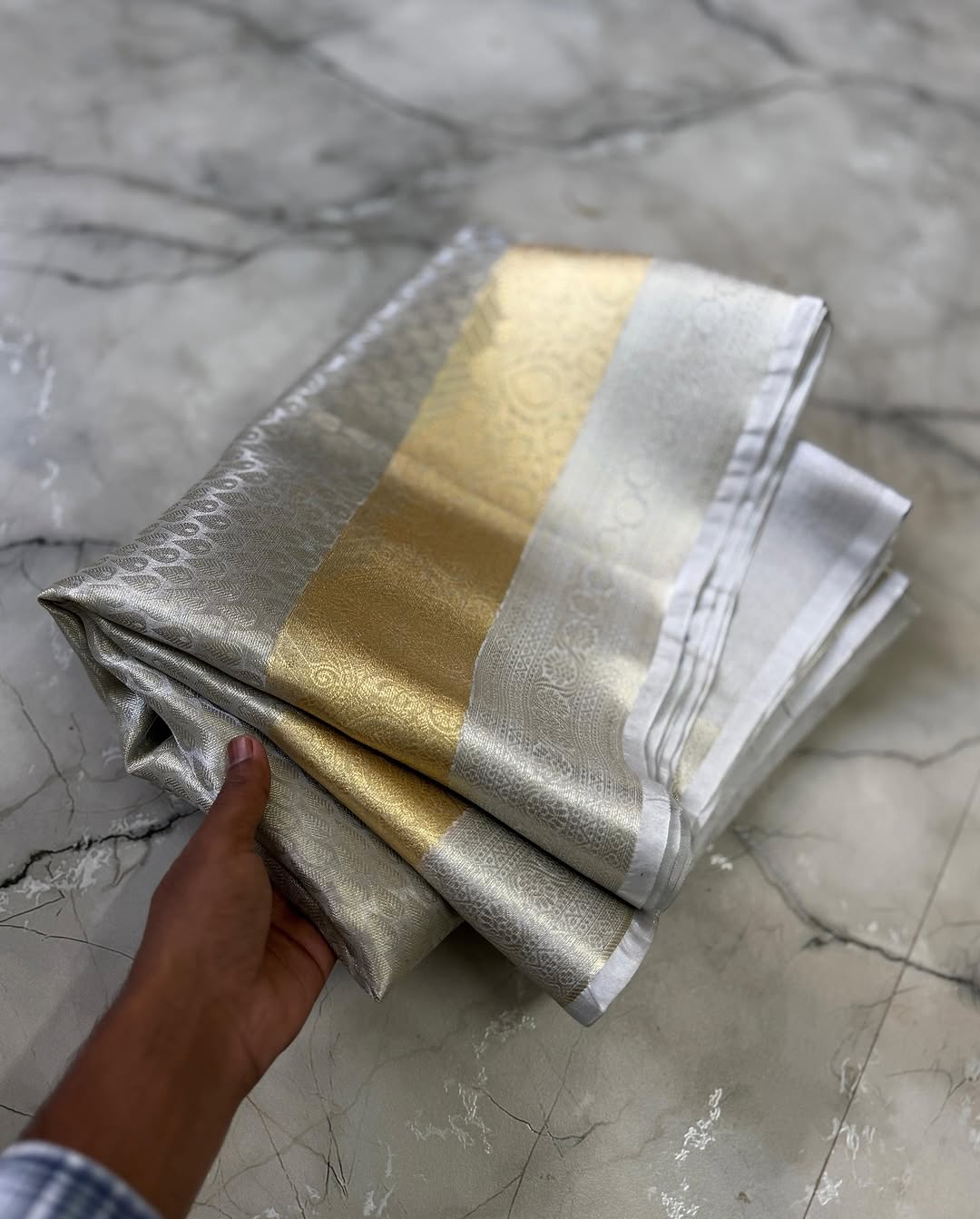 Silver Tissue Silk Saree TS111