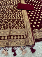Banarasi Jacquard Zari Georgette Suit Dress – 3 Pc Set MSS21