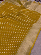 Banarsi Pure Natural Georgette Almond Buti  Design VSG06