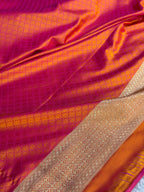 Soft Kataan Silk Banarasi Saree – Yellow Rani Dual Shade | MKS636