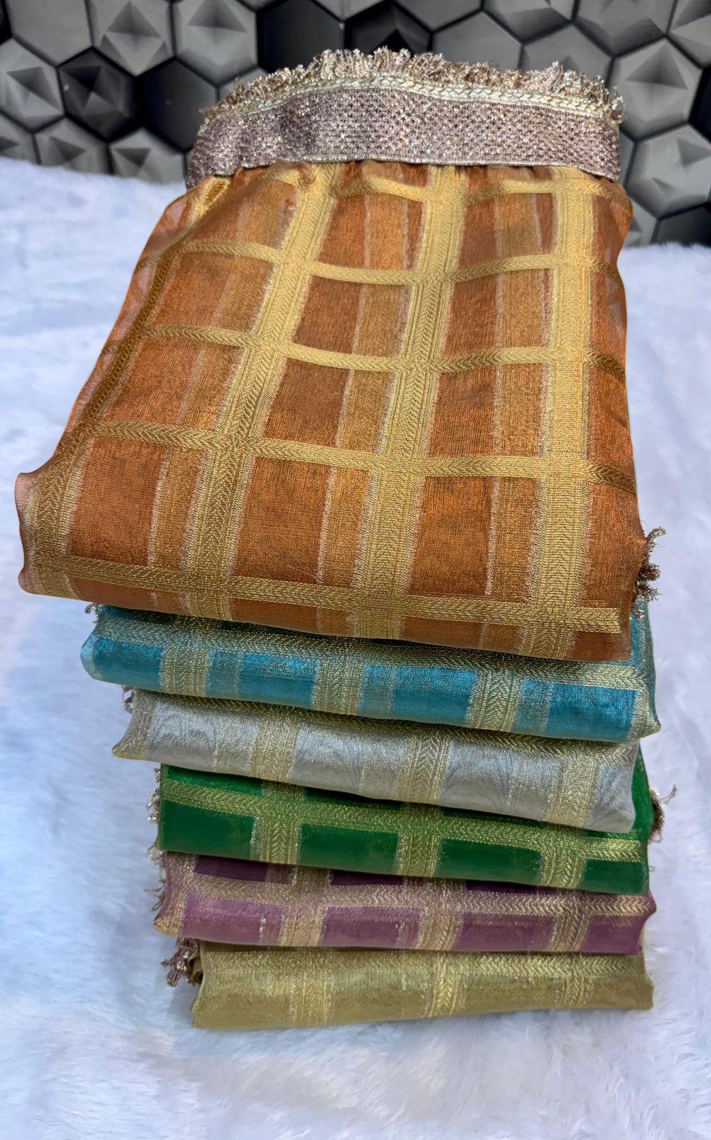 Maharani Tissue silk banarsi Patch Work Saree TSN01