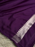 ✨ Magenta Mashru Kataan Silk Saree — MKS335