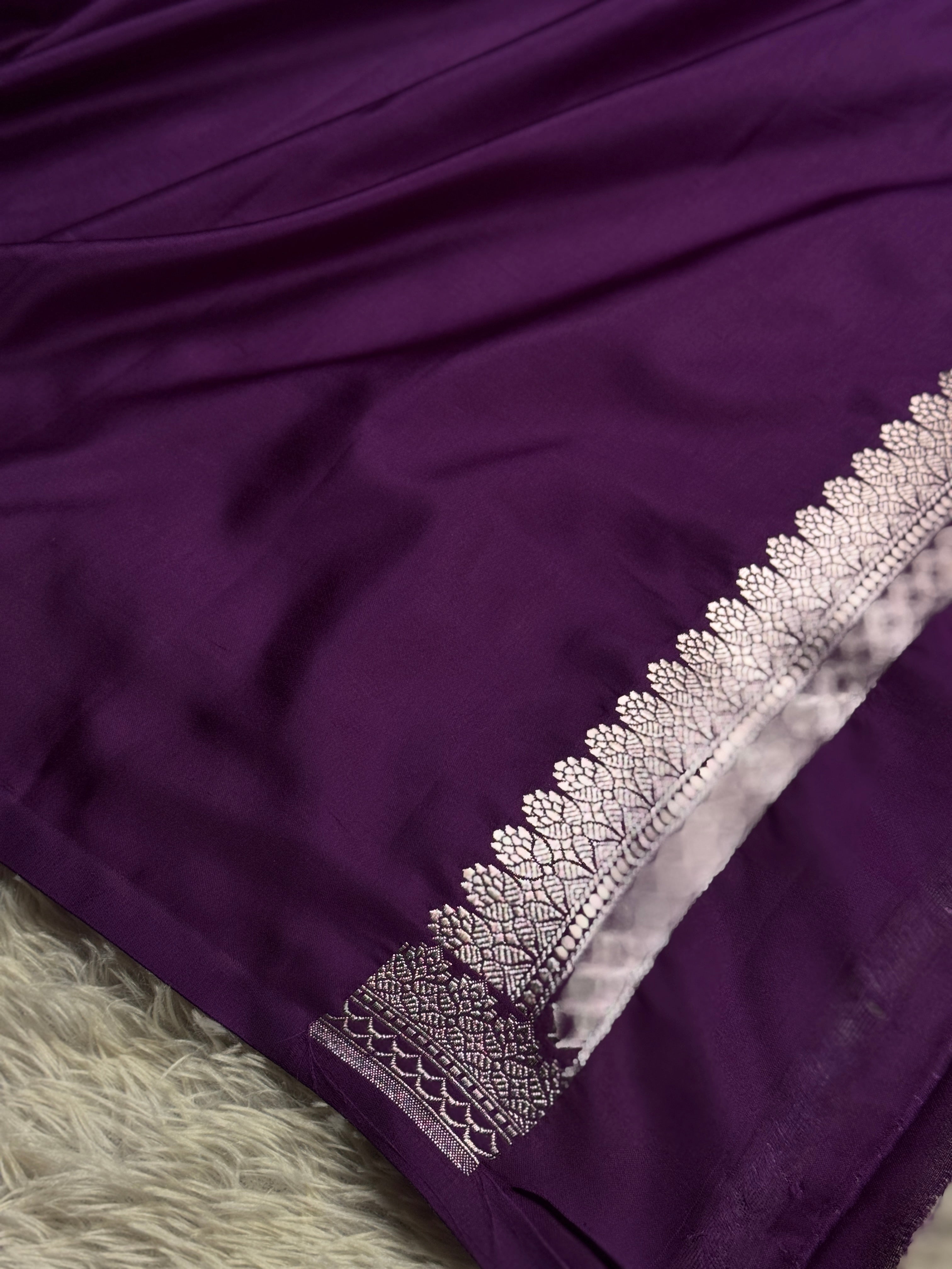 ✨ Magenta Mashru Kataan Silk Saree — MKS335