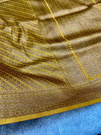 Banarasi Yellow Dupion Silk Saree with Embossed Antique Zari Weaving & Rich Antique Zari Pallu | STF57