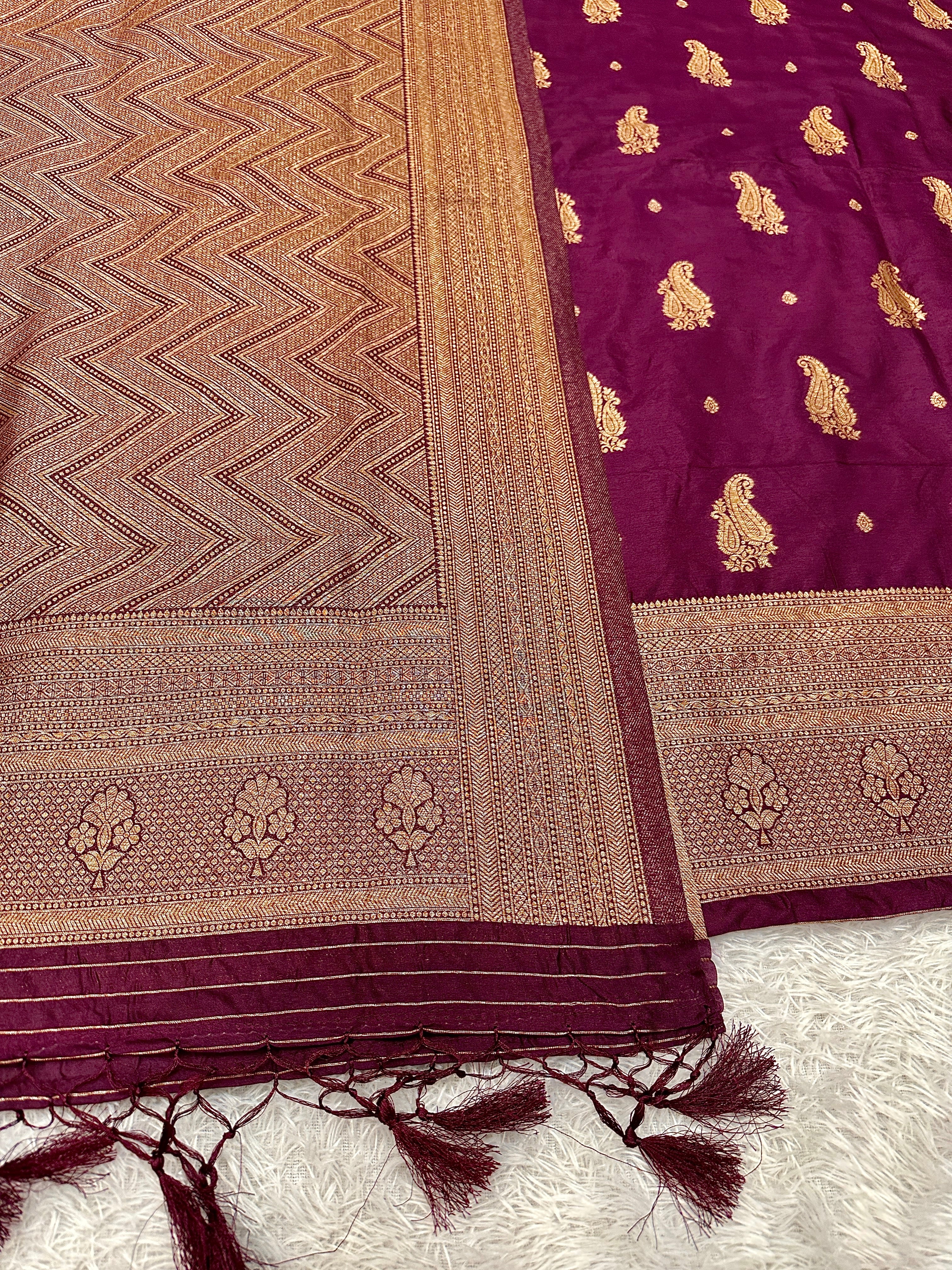 Banarasi Soft Silk 3 Piece Ladies Suit with Antique Zari Woven Work – MSS27