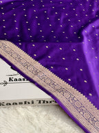 MKS881 – Purple Mashru Kataan Silk Saree with Traditional Border & Rich Zari Pallu