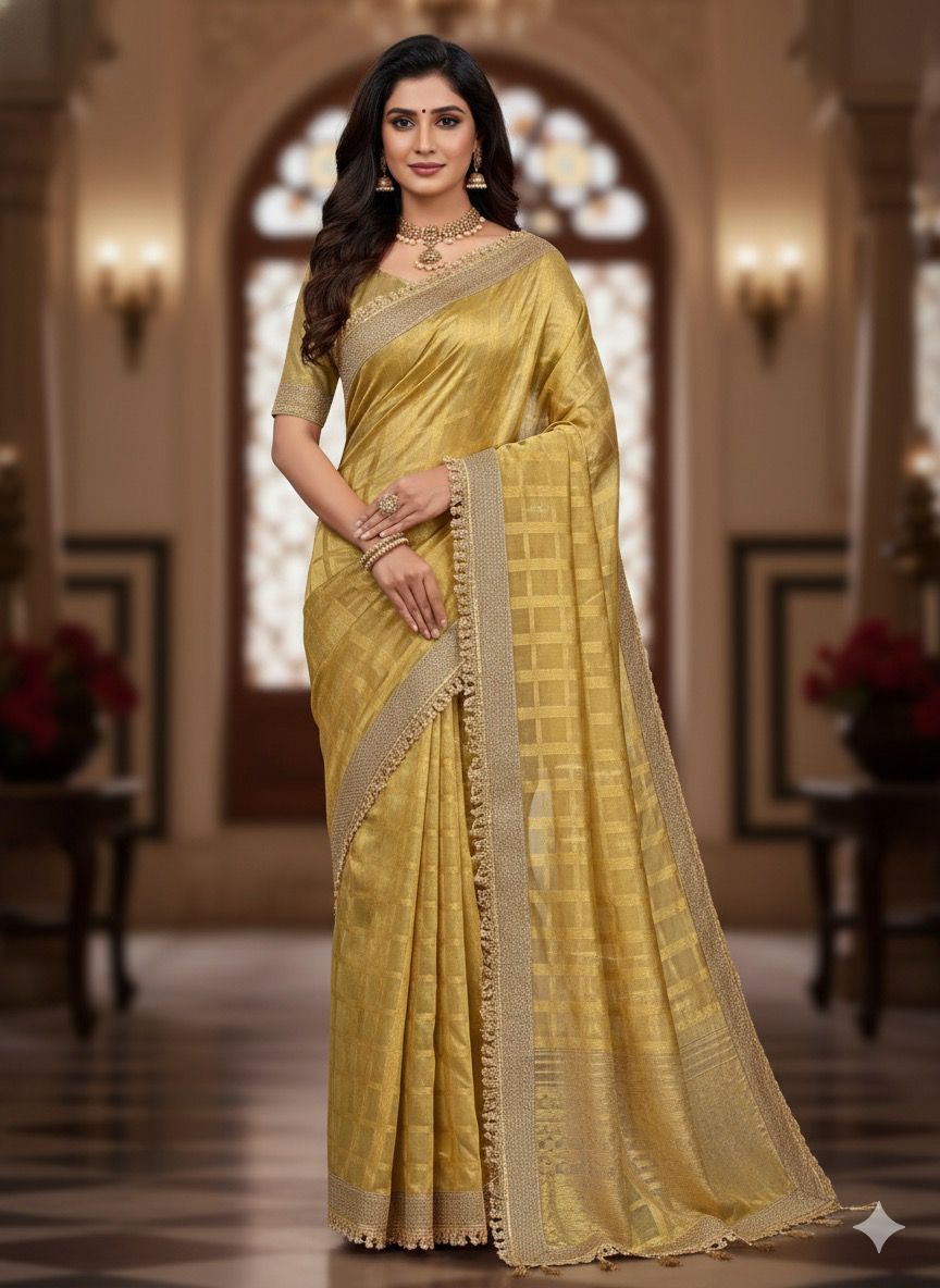 Maharani Tissue silk banarsi Patch Work Saree TSN01
