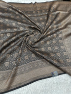 Black Banarasi Dupion Silk Saree with Embossed Antique Zari Weaving & Rich Antique Zari Pallu | STF101