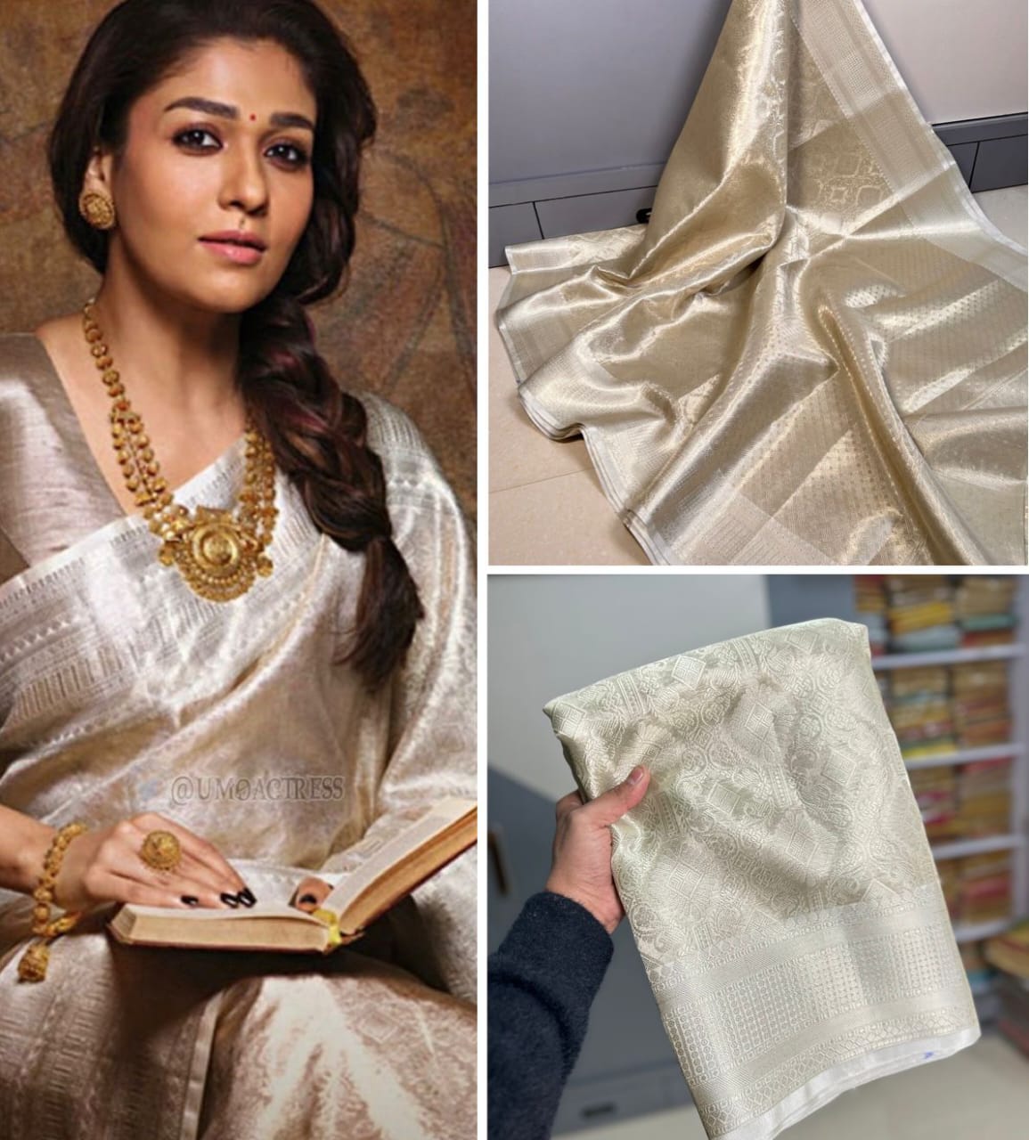 Nayantara inspired Kanchi tissue Silk Saree Ts114