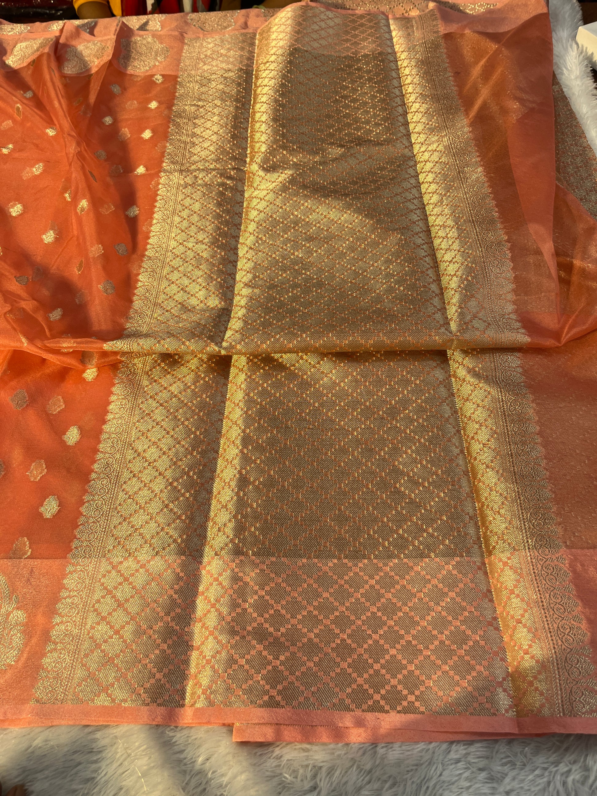 Kora Organza Raw Mango Saree KR11