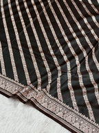 Banarasi Mashru Kataan Silk Saree Featuring Aaddha Zari Weave with Rich Zari Pallu – MKS413