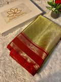 Parrot with Red Tissue Silk Saree Ts32