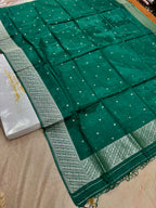 ✨ Banarasi Jacquard Gap Buti HO Silk 3-Piece Unstitched Dress Material MSS22