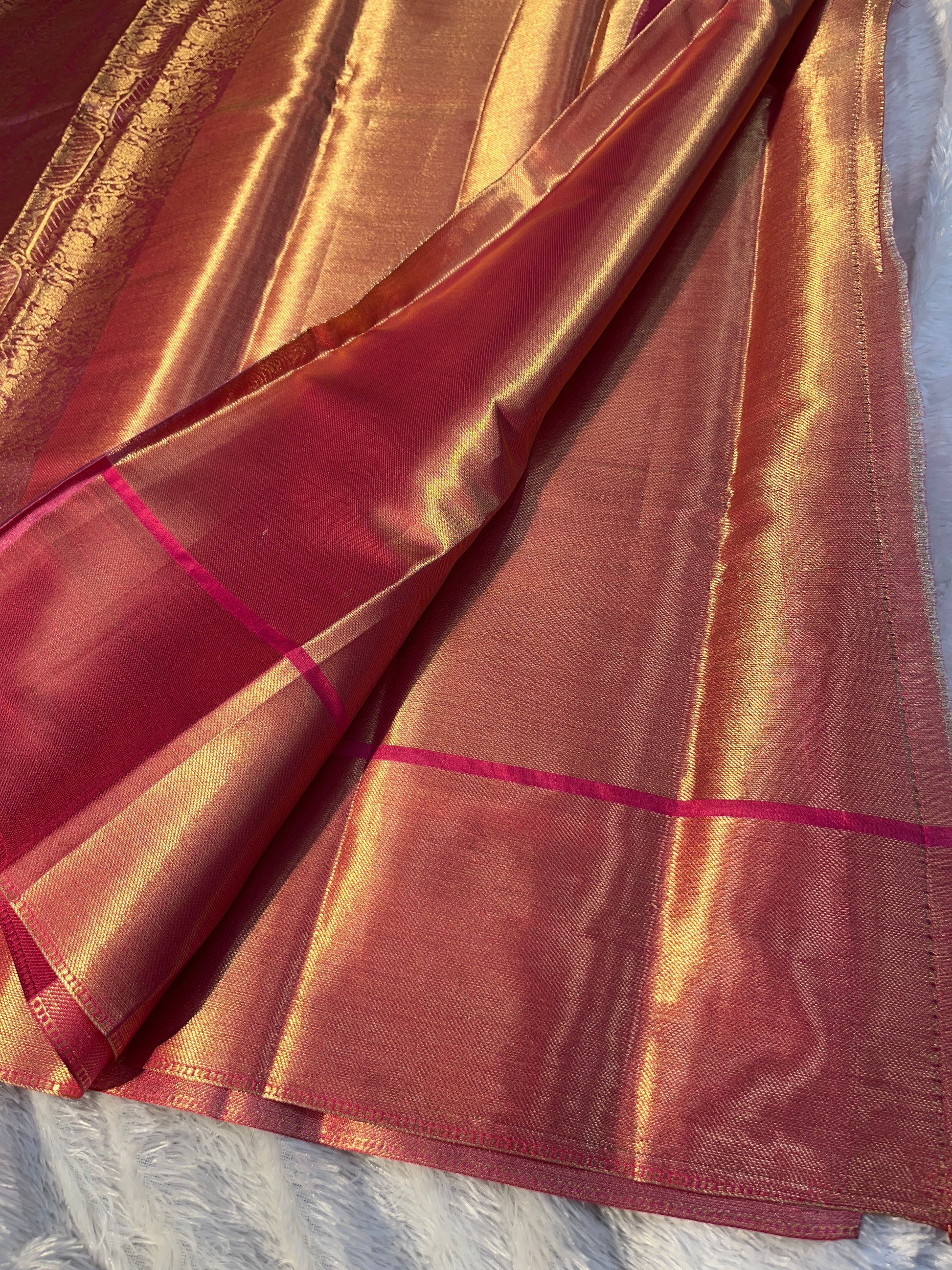 Pinkish Tissue Silk Saree Ts37