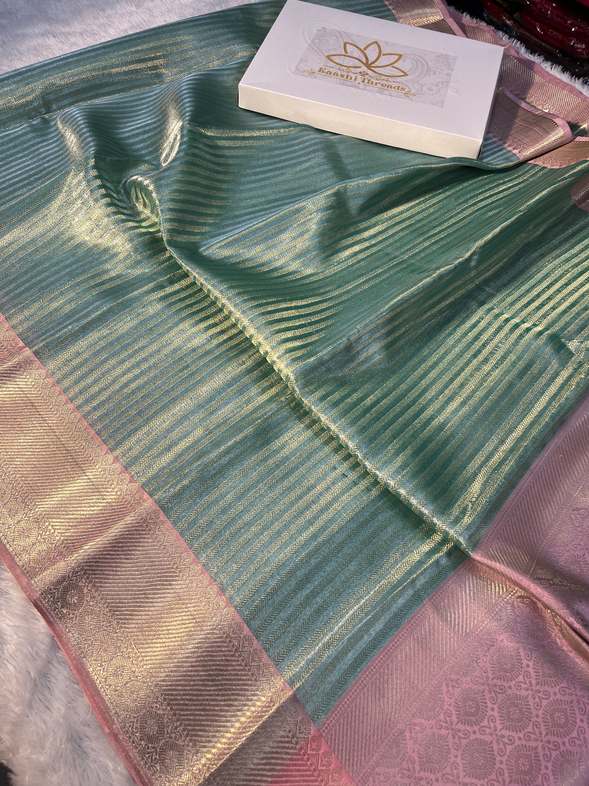 Tissue Silk Contrast pallu border Saree TS25