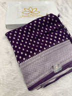 Banarsi Pure Natural Georgette Almond Buti  Design VSG06