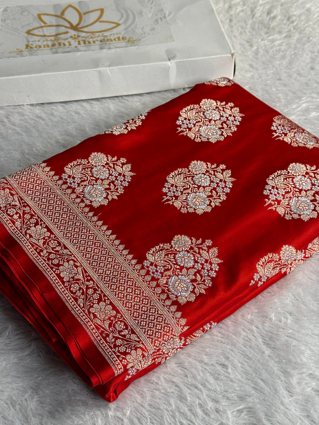Elegant Mashru Kataan Silk Saree with Meenakari Buta Weaving & Rich Zari Pallu | MKS702