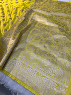 Mashru Saatan Saree Lemon MS12