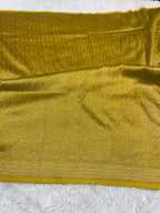 Lemon Yellow Banarasi Dupion Silk Saree with Embossed Antique Zari Weaving & Rich Antique Zari Pallu | STF82