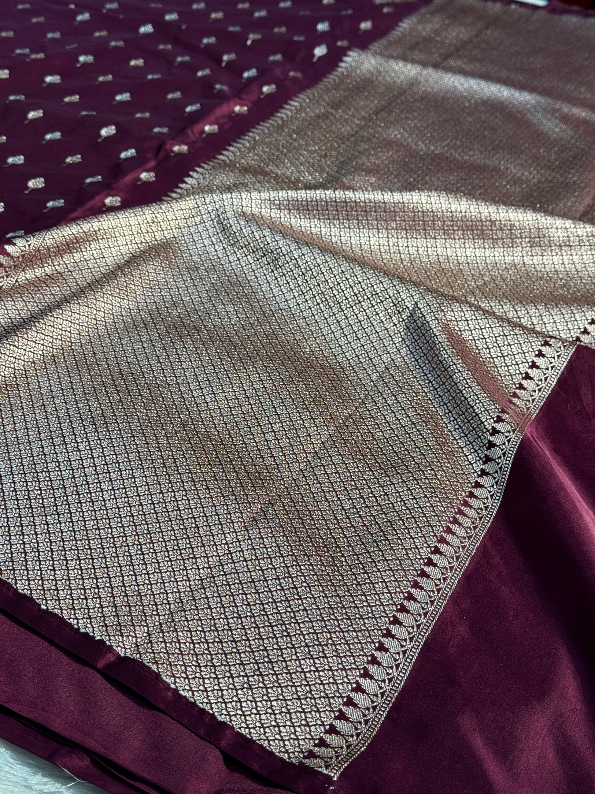Mango Pattern Mashru kataan Silk Saree Ms21