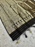 ✨ Banarasi Jacquard Gap Buti HO Silk 3-Piece Unstitched Dress Material MSS15