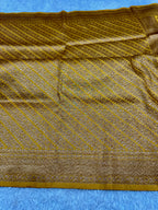 Banarasi Yellow Dupion Silk Saree with Embossed Antique Zari Weaving & Rich Antique Zari Pallu | STF57