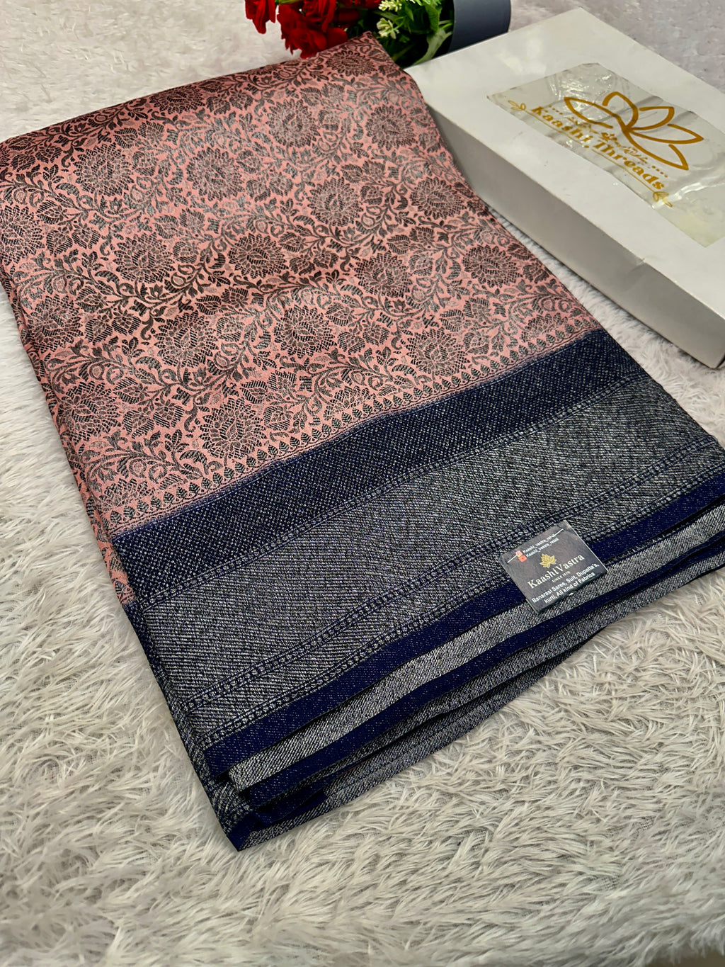 STF41 – Royal Pitch Dupion Saree with Silver-Black Antique Zari Weaving