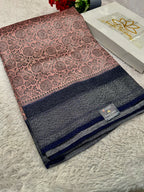 STF41 – Royal Pitch Dupion Saree with Silver-Black Antique Zari Weaving