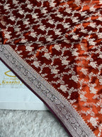 Premium Mashru Silk Contrast Saree with Jaal Woven Design & Rich Zari Pallu – Festive Wear | MKS626
