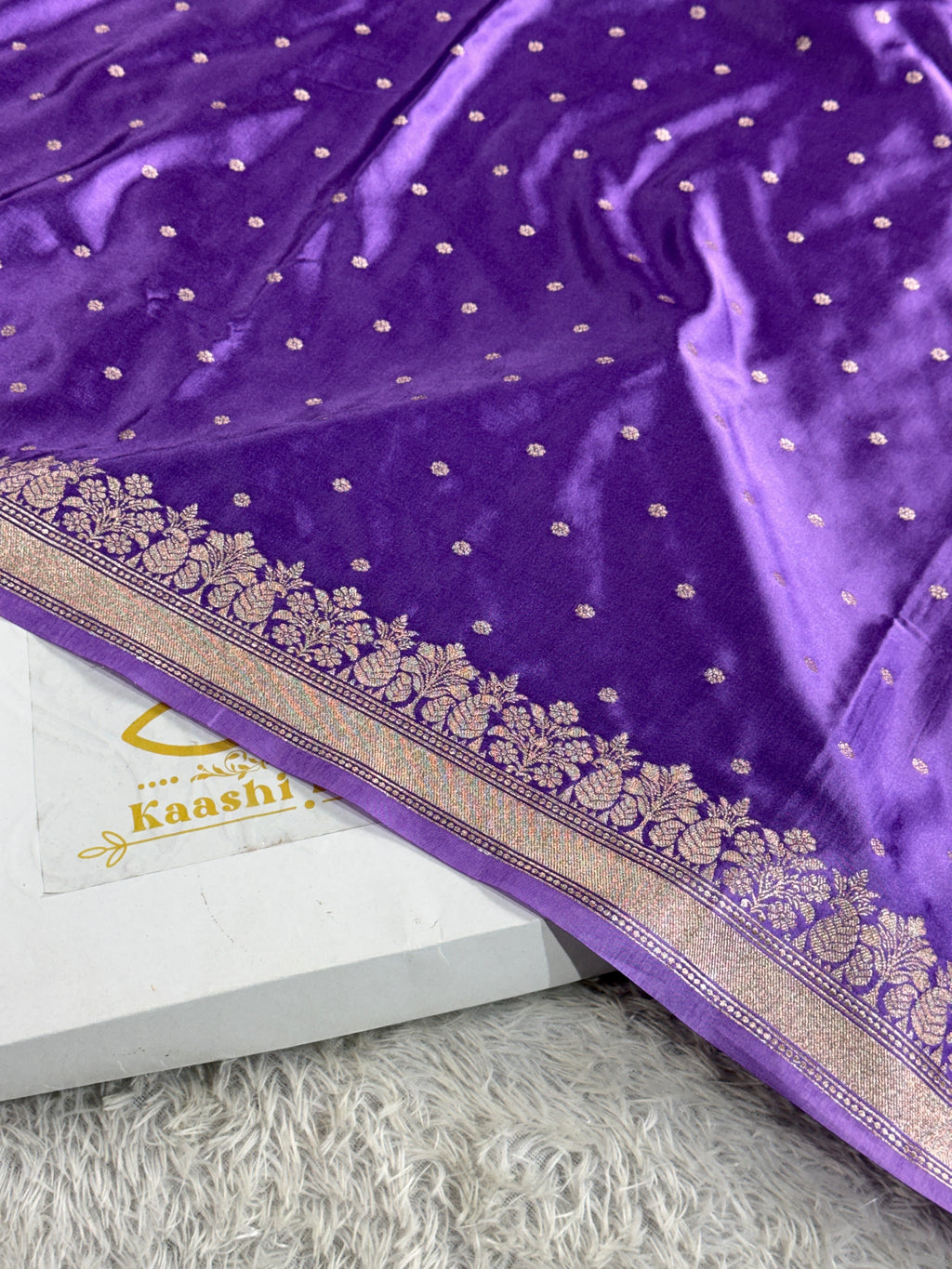 Mauve Mashru Kataan Silk Banarasi Saree with Zari Buta Woven Design & Rich Pallu | MKS191
