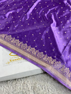 Mauve Mashru Kataan Silk Banarasi Saree with Zari Buta Woven Design & Rich Pallu | MKS191