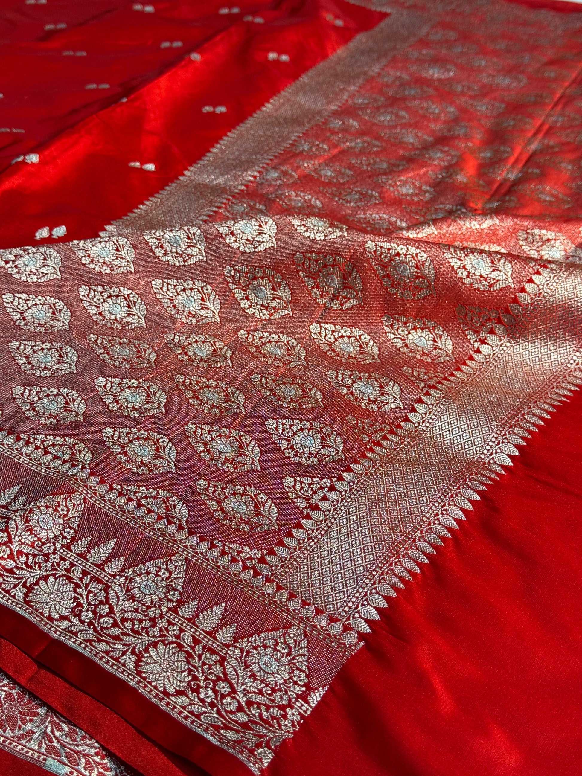 Double Buti Mashru kataan Saree Ms22