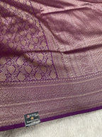Magenta Banarasi Dupion Silk Saree with Embossed Antique Zari Weaving & Rich Antique Zari Pallu | STF74