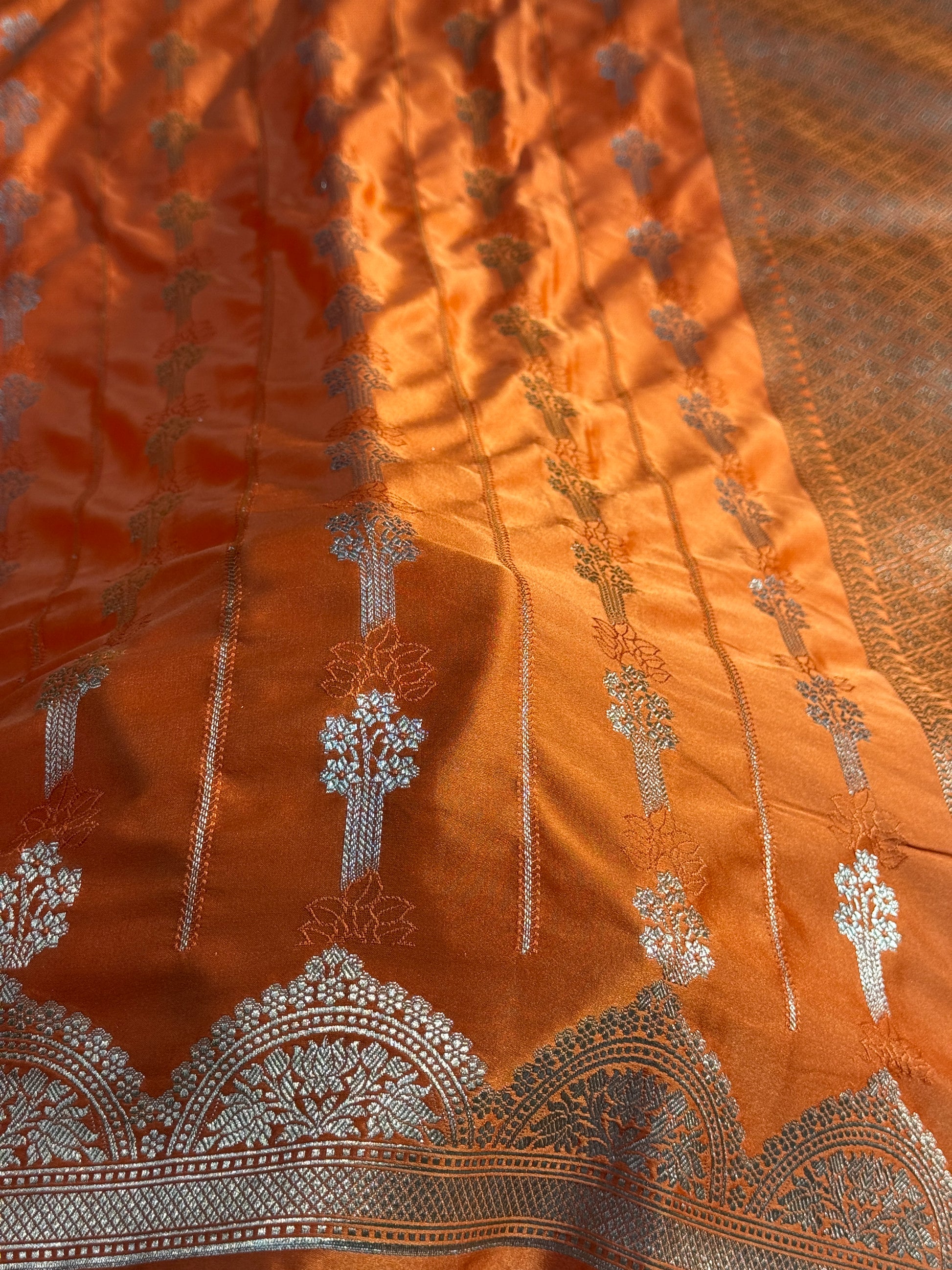 Flower Mashru Saatan Kataan Silk Saree Ms23