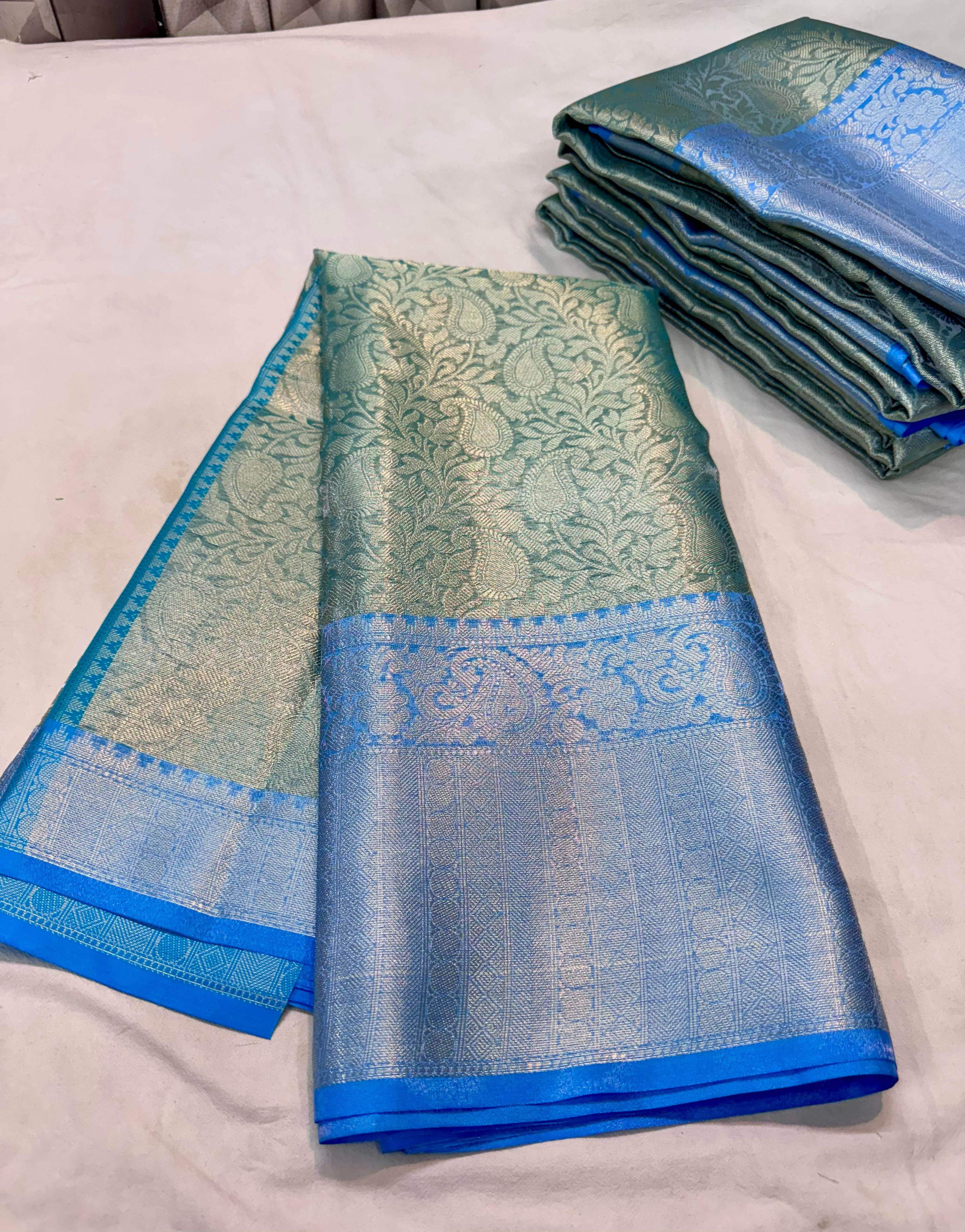 Light Blue Tissue Silk Saree TS117