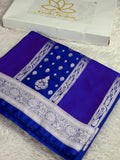 ✨ Royal Blue Rangkaat Mashru Kataan Silk Saree – MKS685 ✨