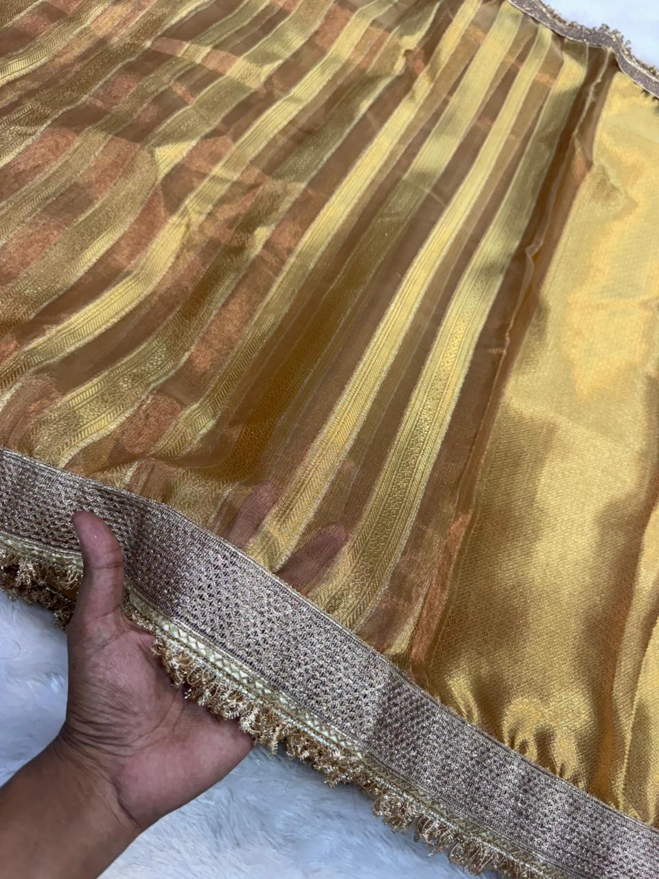 Maharani Tissue silk in Lining Design banarsi Patch Work Saree TSN02