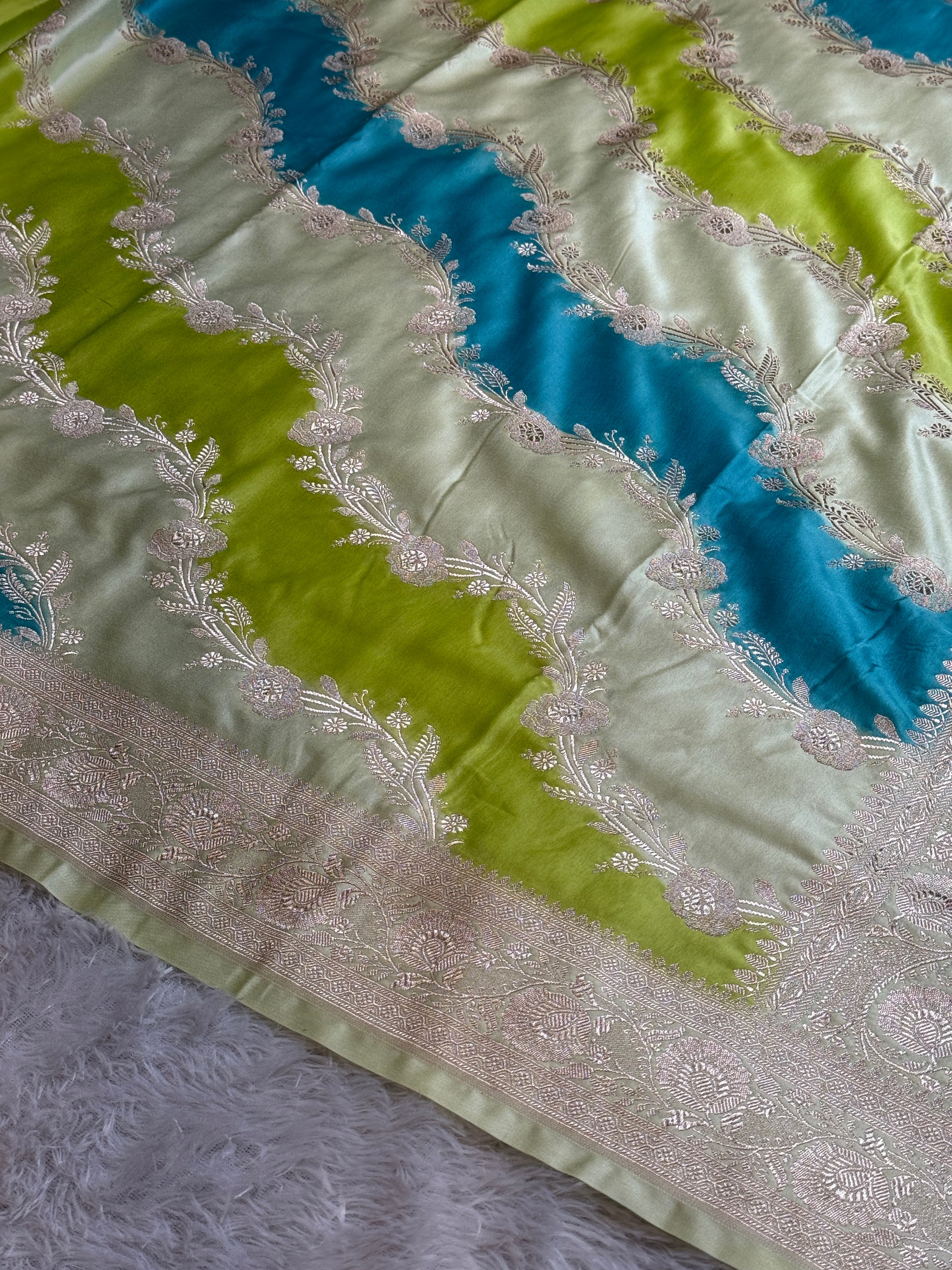English Color Rangkaat Mashru kataan Silk Saree MKS093