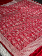 Reddish Pink Mashru Kataan Silk Banarasi Saree with Paithani Zari Pallu | MKS753