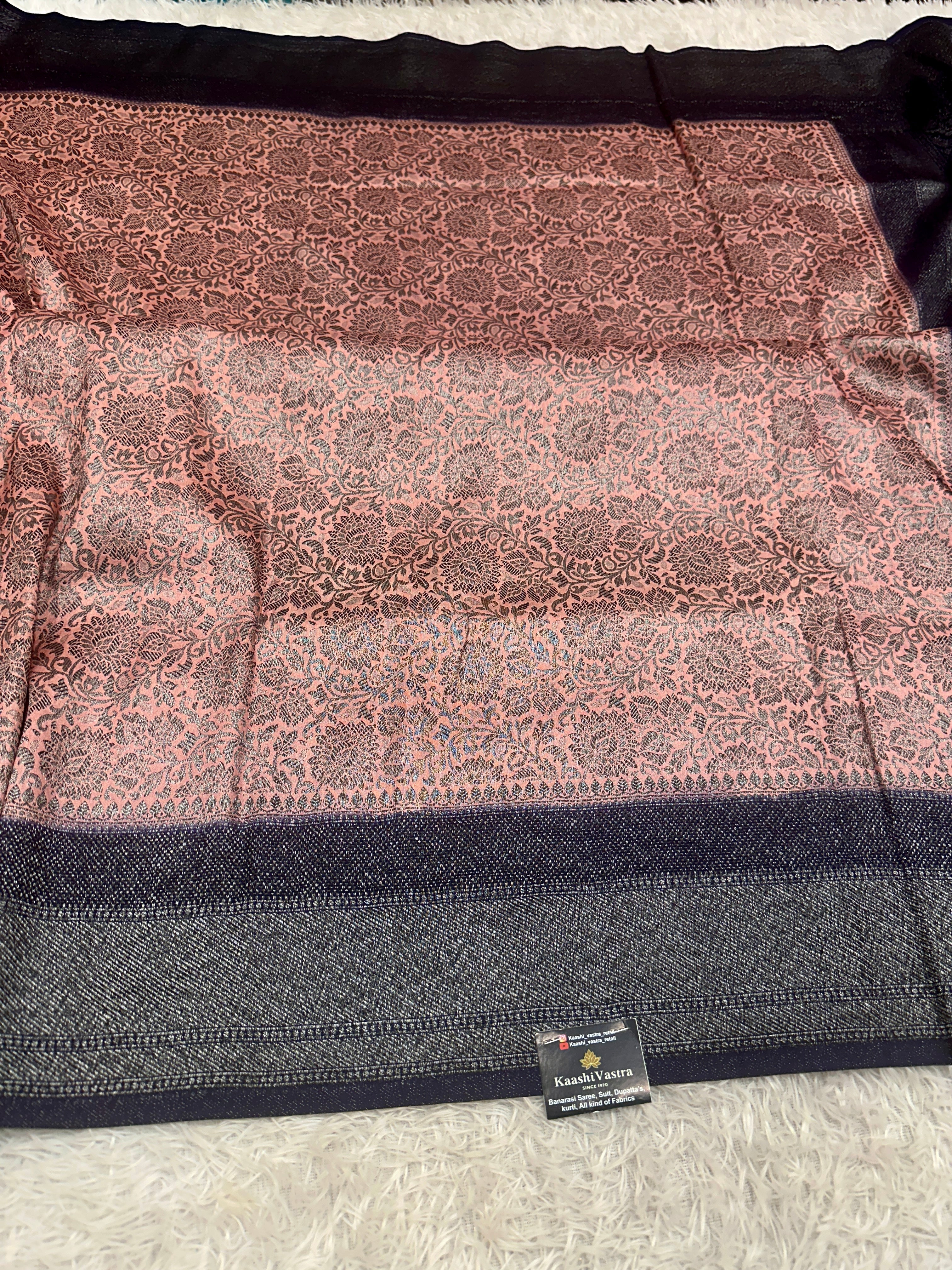 STF41 – Royal Pitch Dupion Saree with Silver-Black Antique Zari Weaving